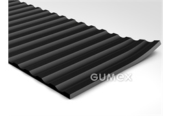Gummiboden S 1, 4mm, Breite 1200mm, 80°ShA, SBR, gerillte Ausführung, -25°C/+80°C, schwarz, 